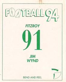 1994 Select AFL Stickers #91 Jim Wynd Back
